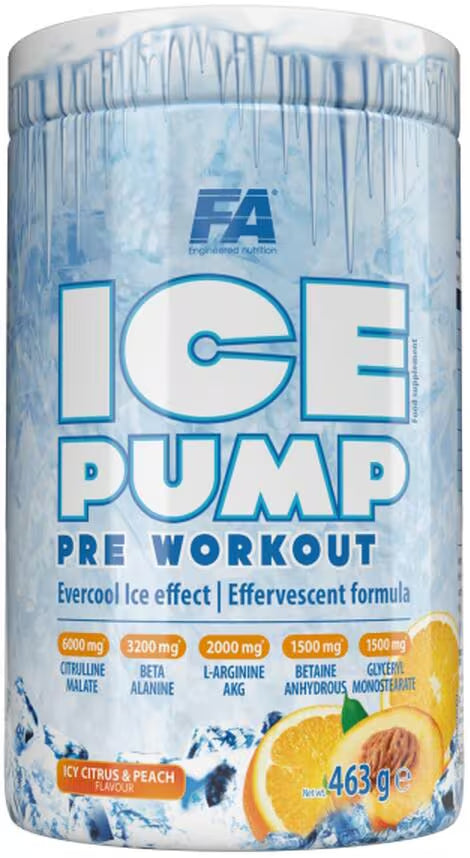 FA Ice Pump Pre-Workout Supplement Dose in Icy Citrus & Peach Geschmack