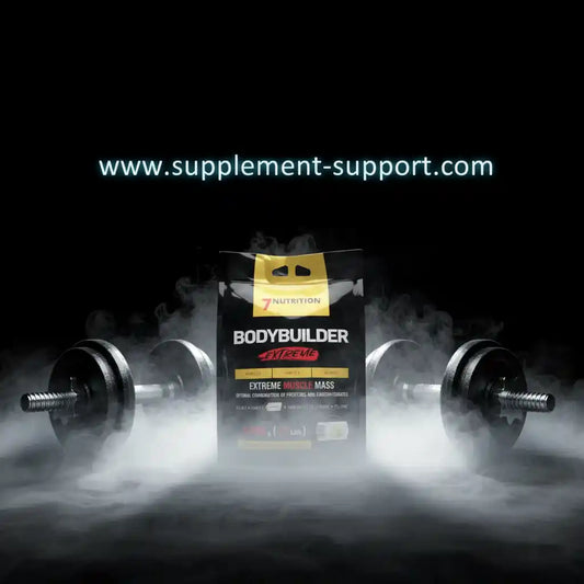7Nutrition Bodybuilder Extreme für Muskelmasse mit Hanteln und Raucheffekt