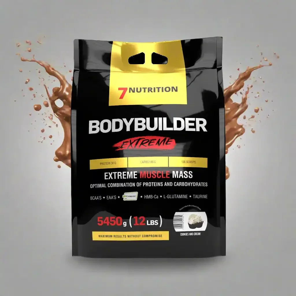 7 Nutrition Bodybuilder Extreme Muskelmasse Pulver, 5450g, Cookies & Cream Geschmack, Protein & Kohlenhydrate