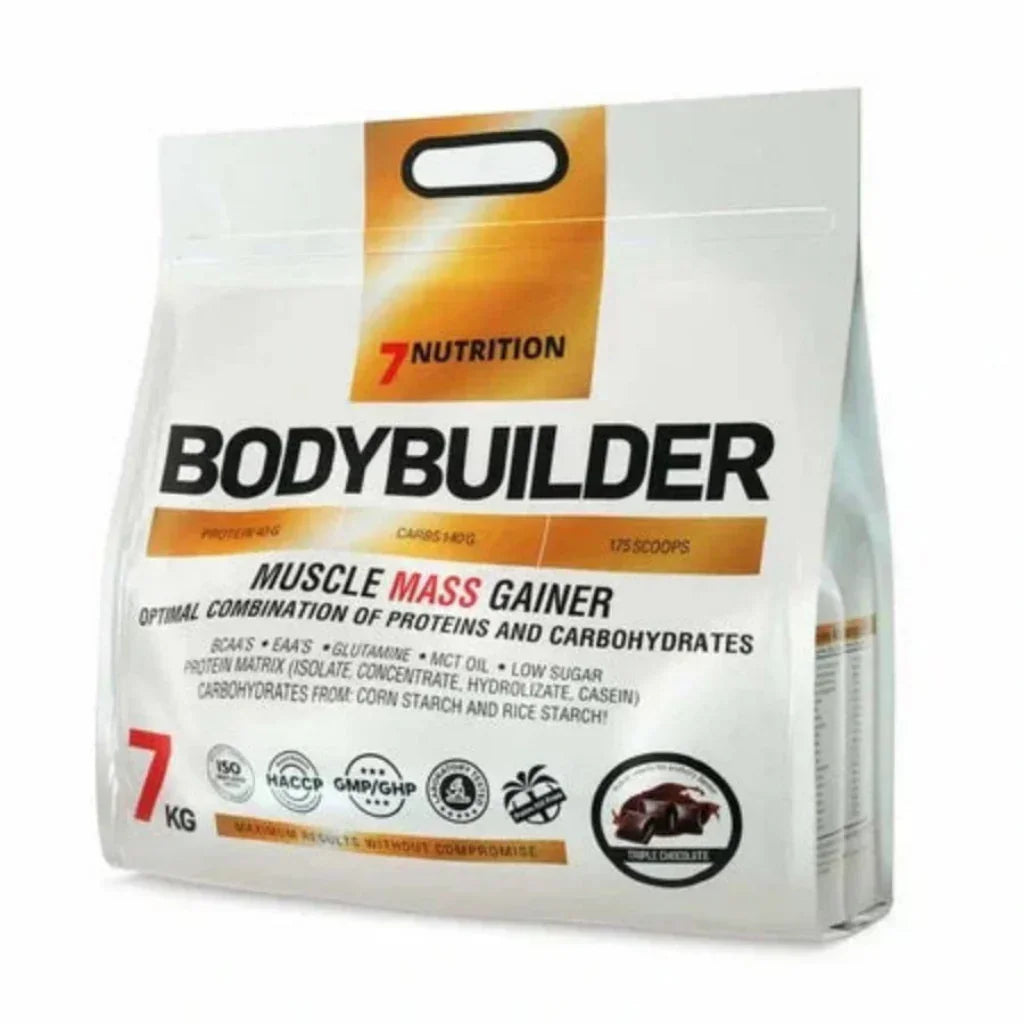 7 Nutrition Bodybuilder Muscle Mass Gainer 7kg, Proteine & Kohlenhydrate für Muskelaufbau, Triple Chocolate