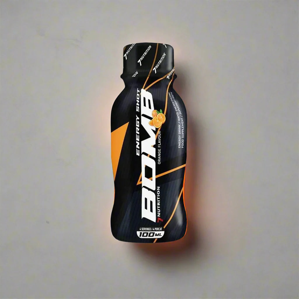 BOMB Energy Shot Orange Flavor, 100ml Energiegetränk für Sportler und Fitness