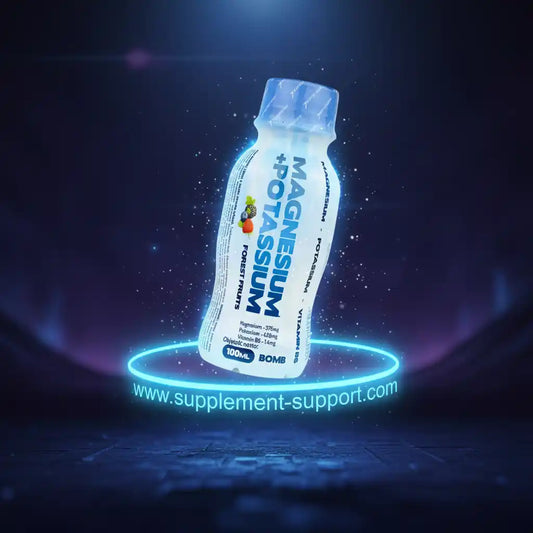 Magnesium + Kalium Trinkflasche mit Waldfrucht-Geschmack, 100ml, ideal für Sportler und Fitness