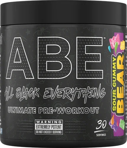 ABE All Black Everything Ultimate Pre-Workout mit Sour Gummy Bear Geschmack, 30 Portionen