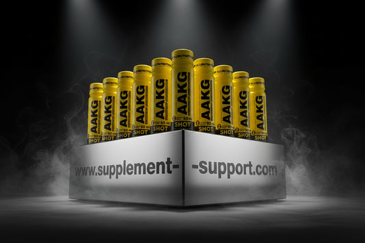 AAKG Shots von AllNutrition auf Podest, ideal für Sportler und Fitness-Enthusiasten