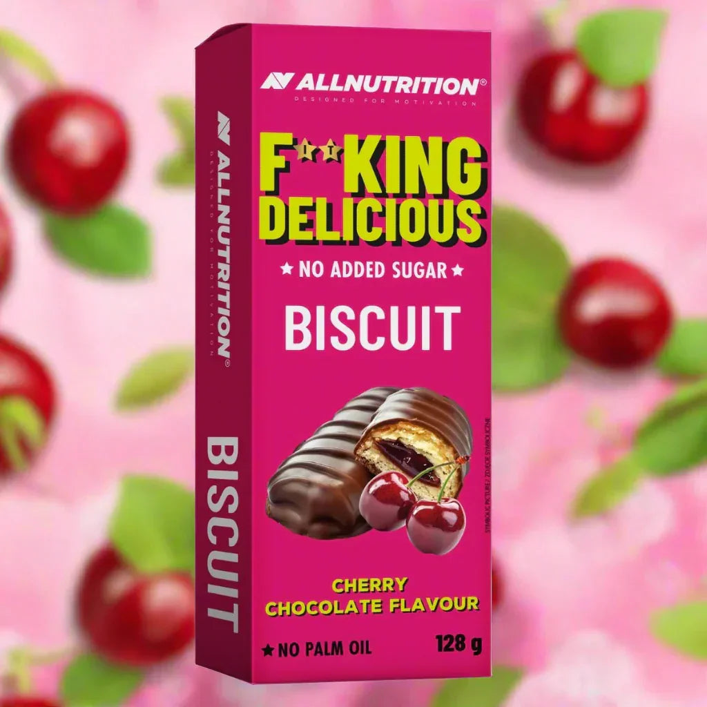 AllNutrition Fit King Delicious Kirsch-Schokoladenkeks, zuckerfrei, ohne Palmöl, 128g