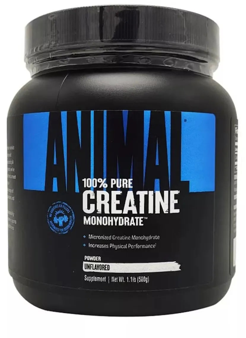 Animal 100% Pure Creatine Monohydrate Pulver, ungeschmackt, 500g für Sportler und Fitness