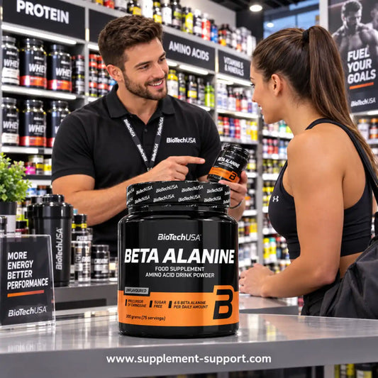 BioTech USA Beta Alanine Nahrungsergänzungsmittel in einem Sportnahrungsshop