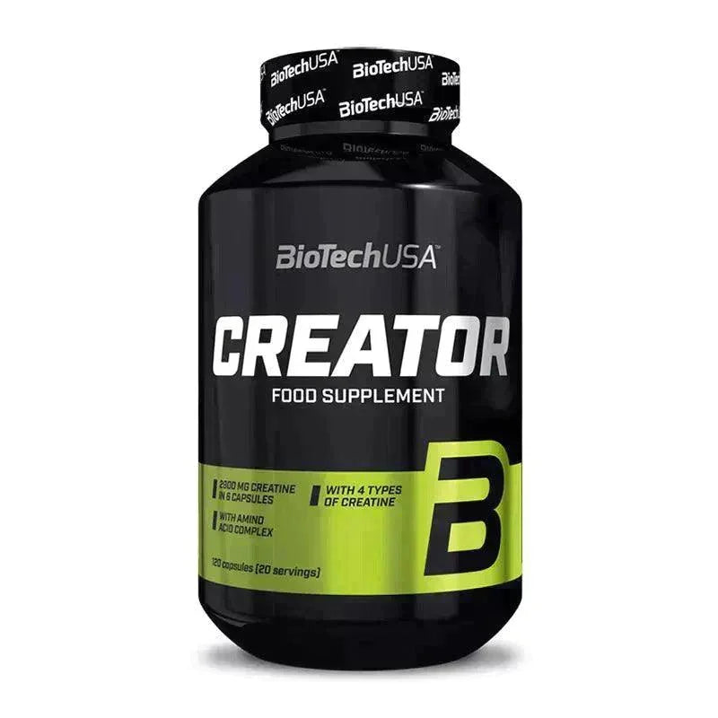 BioTechUSA Creator Kreatin Nahrungsergänzung mit 4 Kreatintypen, Aminosäuren, 120 Kapseln für Sportler