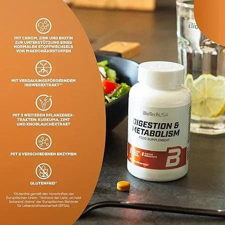 BioTech USA Digestion & Metabolism 60 Tabletten - Supplement-Support.com