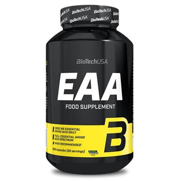 BioTech USA EAA - 200 Caps - Essentielle Aminosäuren - hoch Dosiert - Supplement-Support.com