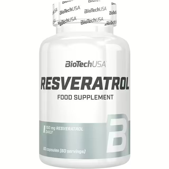 Resveratrol Kapseln Nahrungsergänzung, 60 Kapseln Dose, Sportnahrung, weißes Etikett