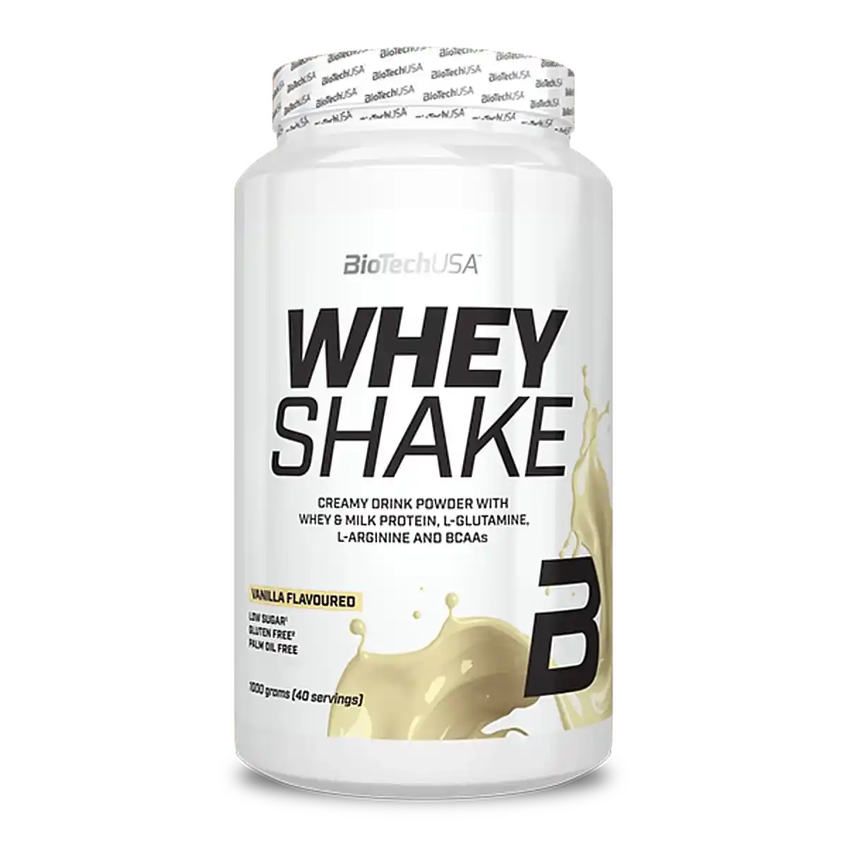 Whey Protein Shake Vanille Pulver Dose für Sportler mit BCAAs und L-Glutamin