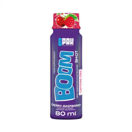 TREC NUTRITION Boom Pre Workout Shot, 80 ml, Kirsche-Himbeere, koffeinfrei