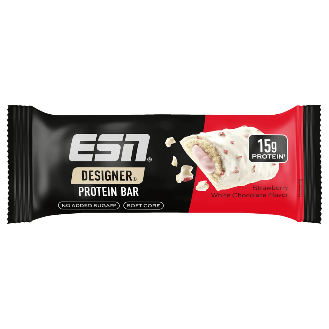 ESN Designer Protein Bar in Erdbeer-Weiße-Schokolade Geschmack, 15g Protein