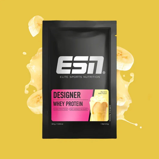 ESN Designer Whey Protein Banane, hochwertiges Proteinpulver ohne Zuckerzusatz für Sportler