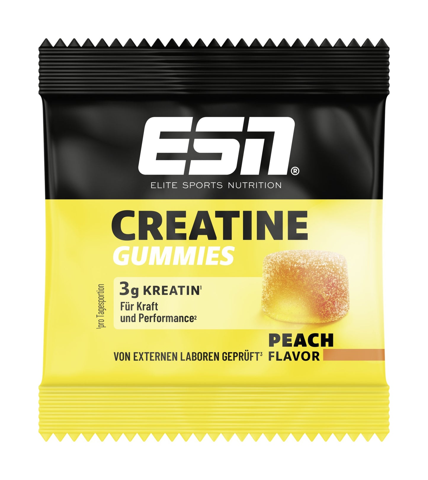 ESN Creatine Gummies Pfirsichgeschmack mit 3g Kreatin für Kraft & Performance, Sportnahrung