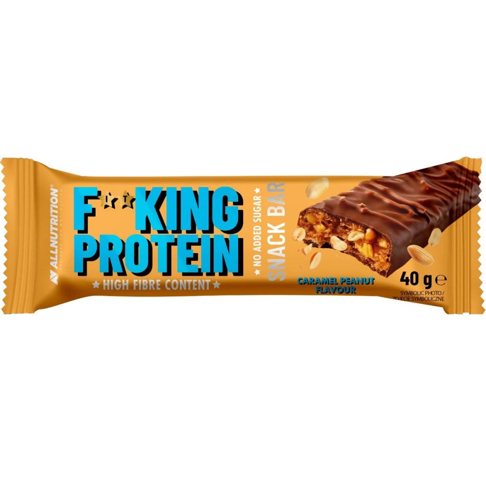 King Protein Snack Bar mit Karamell-Erdnuss-Geschmack, hoher Ballaststoffgehalt, 40g