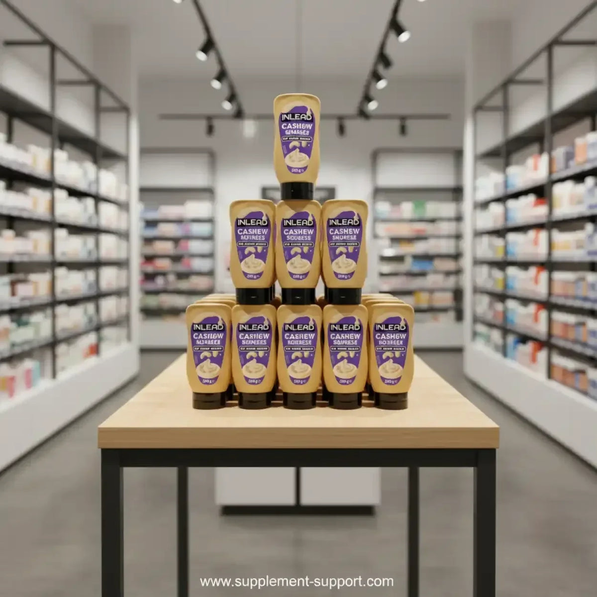 INLEAD Cashew Squeeze 260g im Regal eines Berliner Supplement-Shops, Nahrungsergänzung