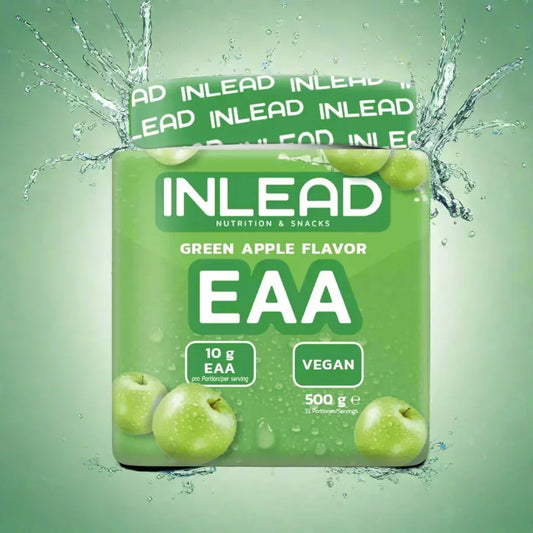INLEAD EAA grüner Apfel Geschmack, vegan, 10g EAA pro Portion, 500g