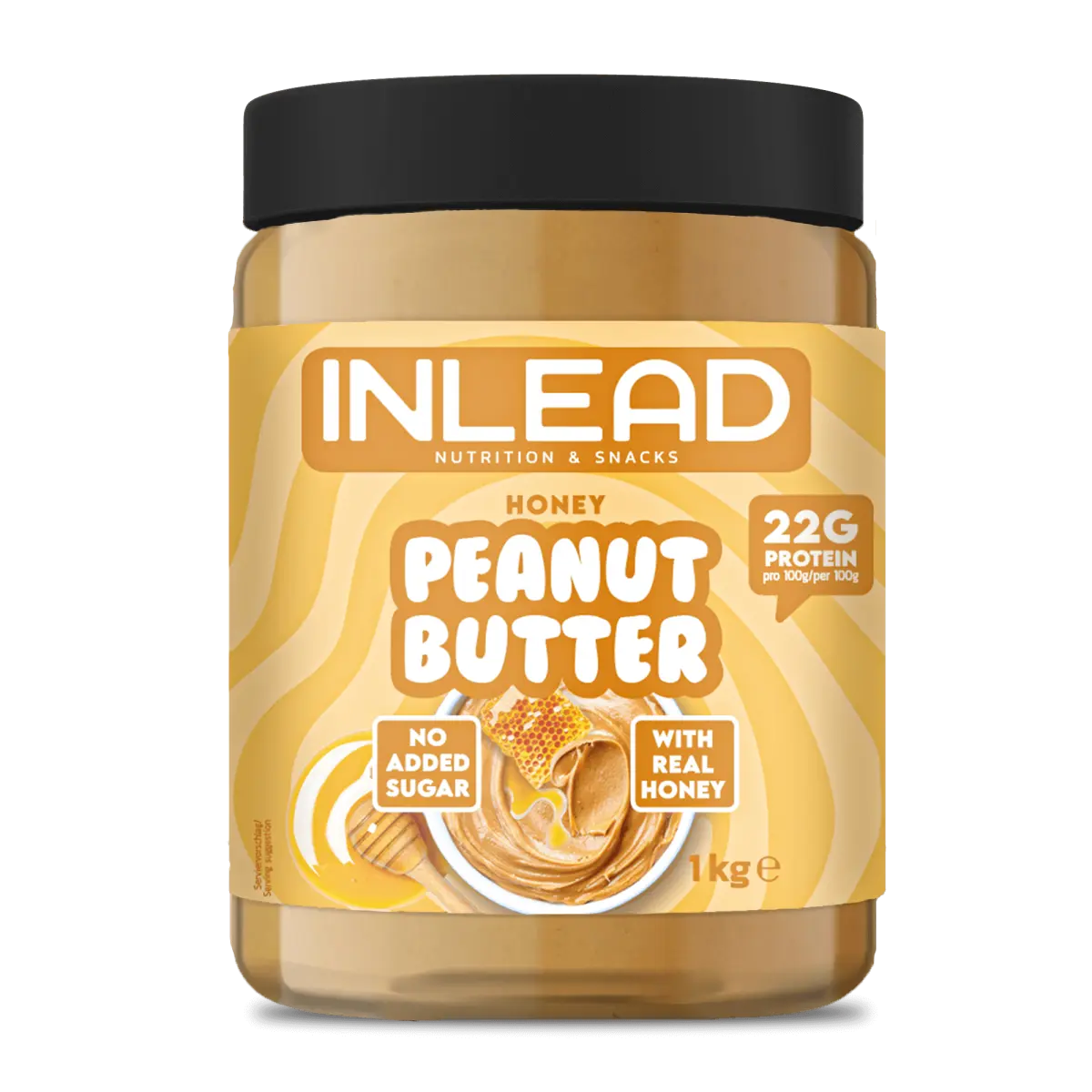 Erdnussbutter mit Honig, Streichcreme, proteinreich, ohne Zuckerzusatz, 1kg Dose