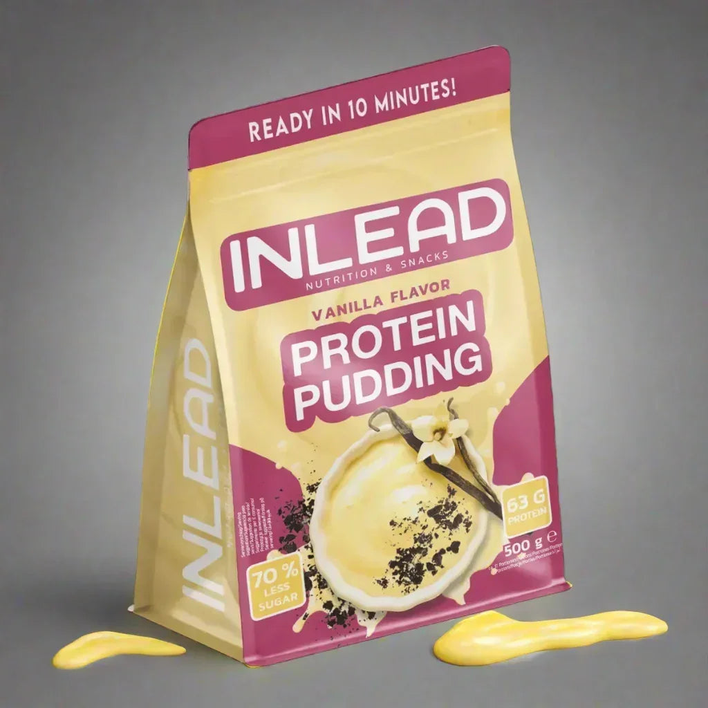Inlead Protein Pudding in Vanille-Geschmack, 500g Packung für Sportler