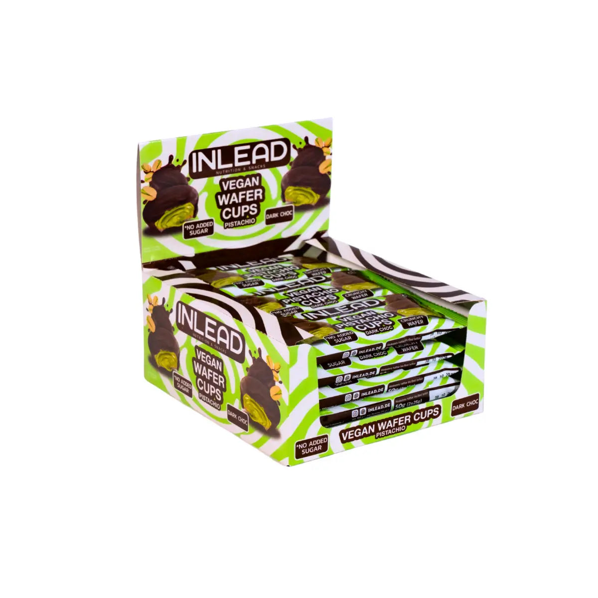 Gaufrettes Inlead 15 x 50 g, chocolat noir végétalien à la pistache
