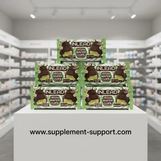 Inlead Wafer Cups 50 g Vegan Pistachio Dark Choc - Supplement-Support.com