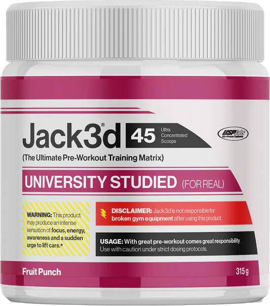 Jack3d 45 Pre-Workout Powder Fruit Punch – Ultra konzentrierte Trainingsmatrix für Fitness & Sport