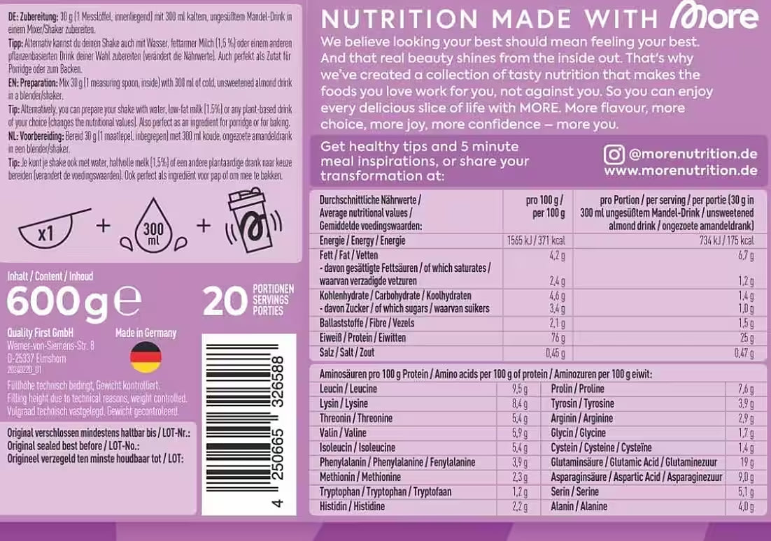 MORE NUTRITION TOTAL PROTEIN - 600G