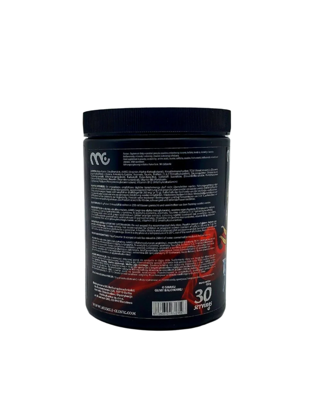 MUSCLE CLINIC® FURIOUS Pre Workout 450g - Supplement-Support.com