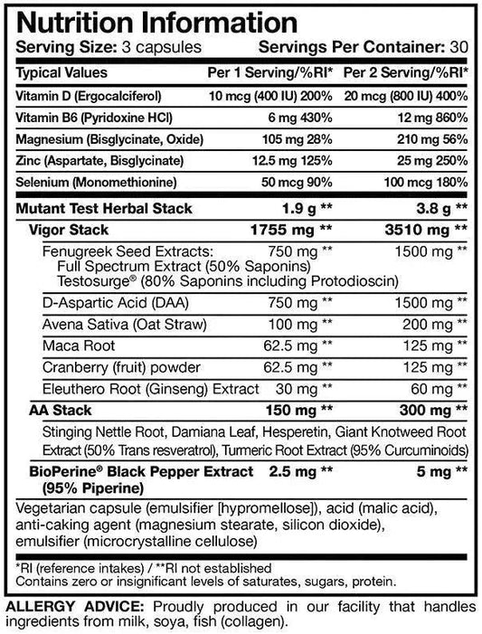 MUTANT TEST 90Caps - Supplement-Support.com