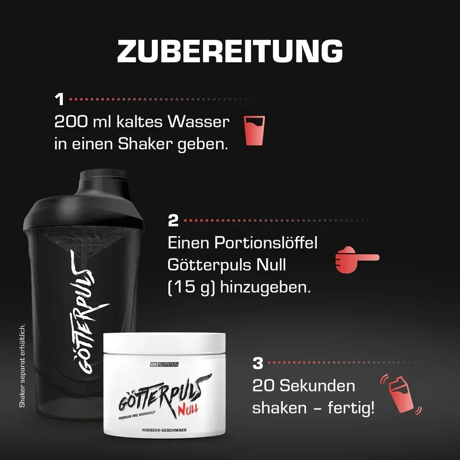 OS Nutrition Götterpuls® NULL Pre Workout Booster 300g STIM FREE - Supplement-Support.com