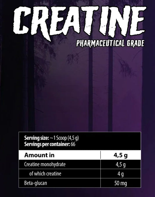 Skull Labs Creatine Monohydrat Pulver, 300g Dose, Nährwerttabelle, Supplement-Foto
