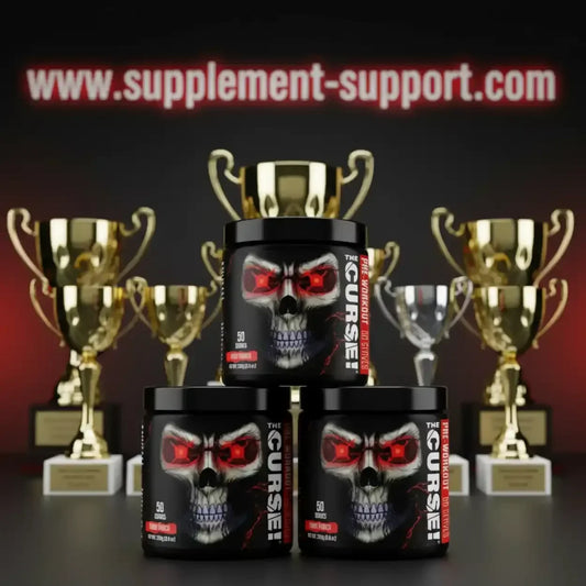 The Curse Pre-Workout Booster Dosen vor Goldpokalen, Fitness Supplement, Energie, Muskelaufbau