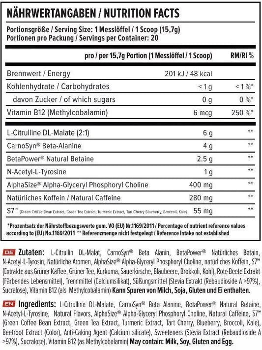 VAST® V8 TOTAL ENERGY PRE WORKOUT - Supplement-Support.com