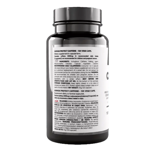 Wasserfreies Koffein, 120 Kapseln. - Supplement-Support.com