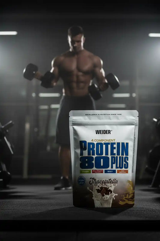 Weider Protein 80 Plus Schokolade, 4-Komponenten-Eiweißpulver für Muskelaufbau im Fitnessstudio