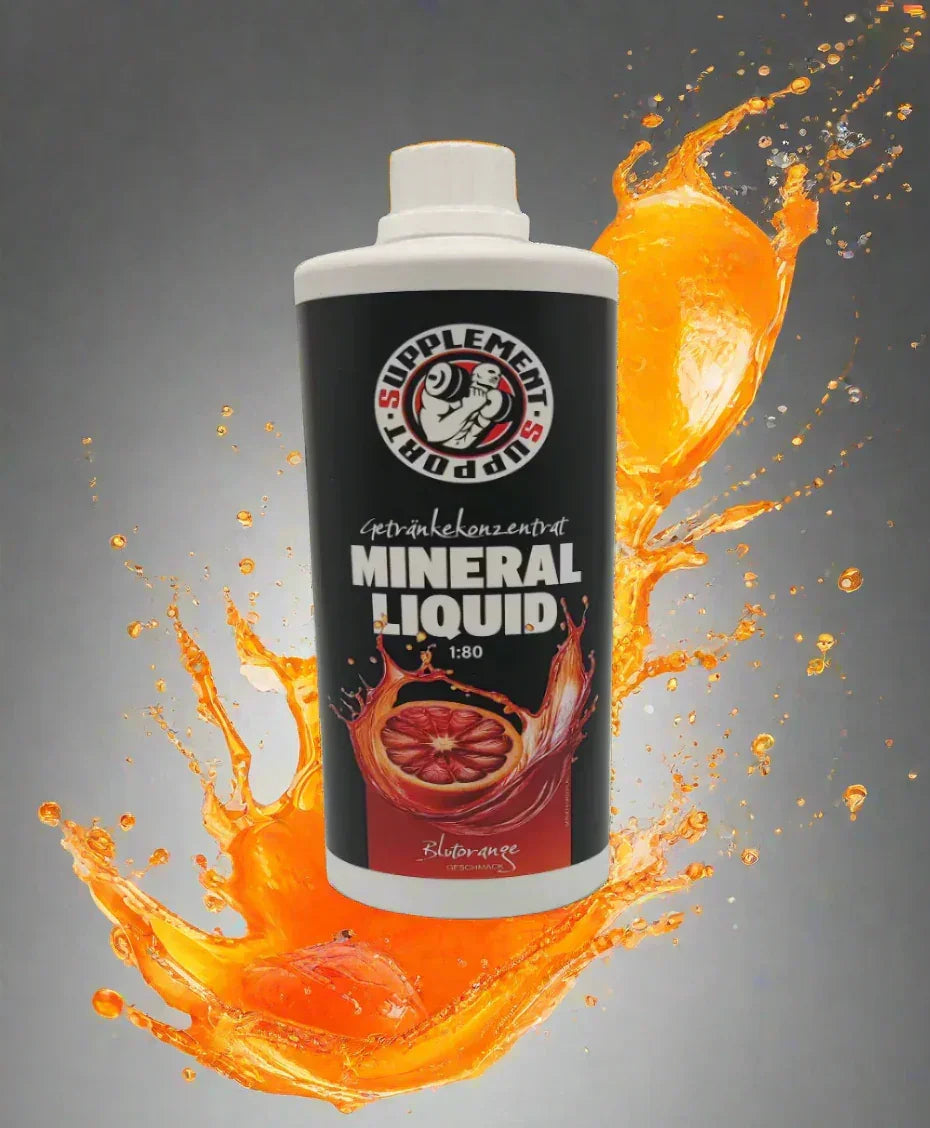 Mineral Liquid Getränkekonzentrat Blutorange für Sportler, Nahrungsergänzung mit fruchtigem Geschmack