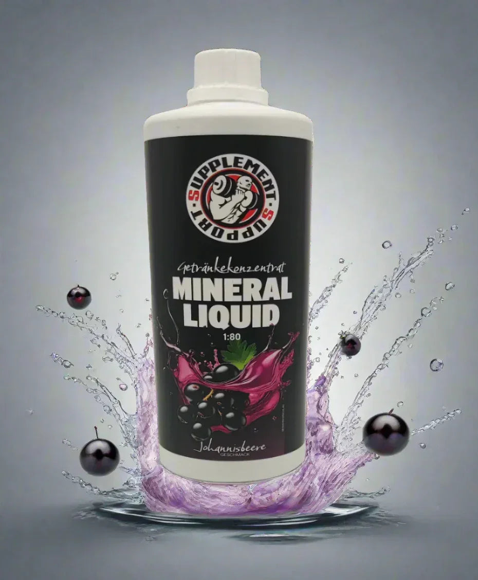 Mineral Liquid Getränkekonzentrat Johannisbeere für Sportler, Nahrungsergänzung mit fruchtigem Geschmack