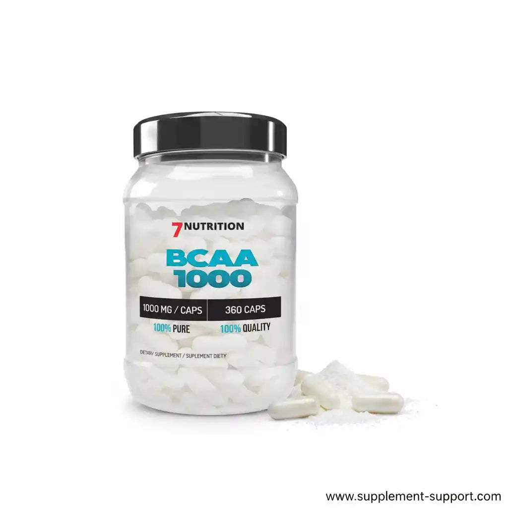 BCAA 1000 Kapseln von 7Nutrition, 1000 mg pro Kapsel, 360 Stück, rein und hochwertig für Sportler