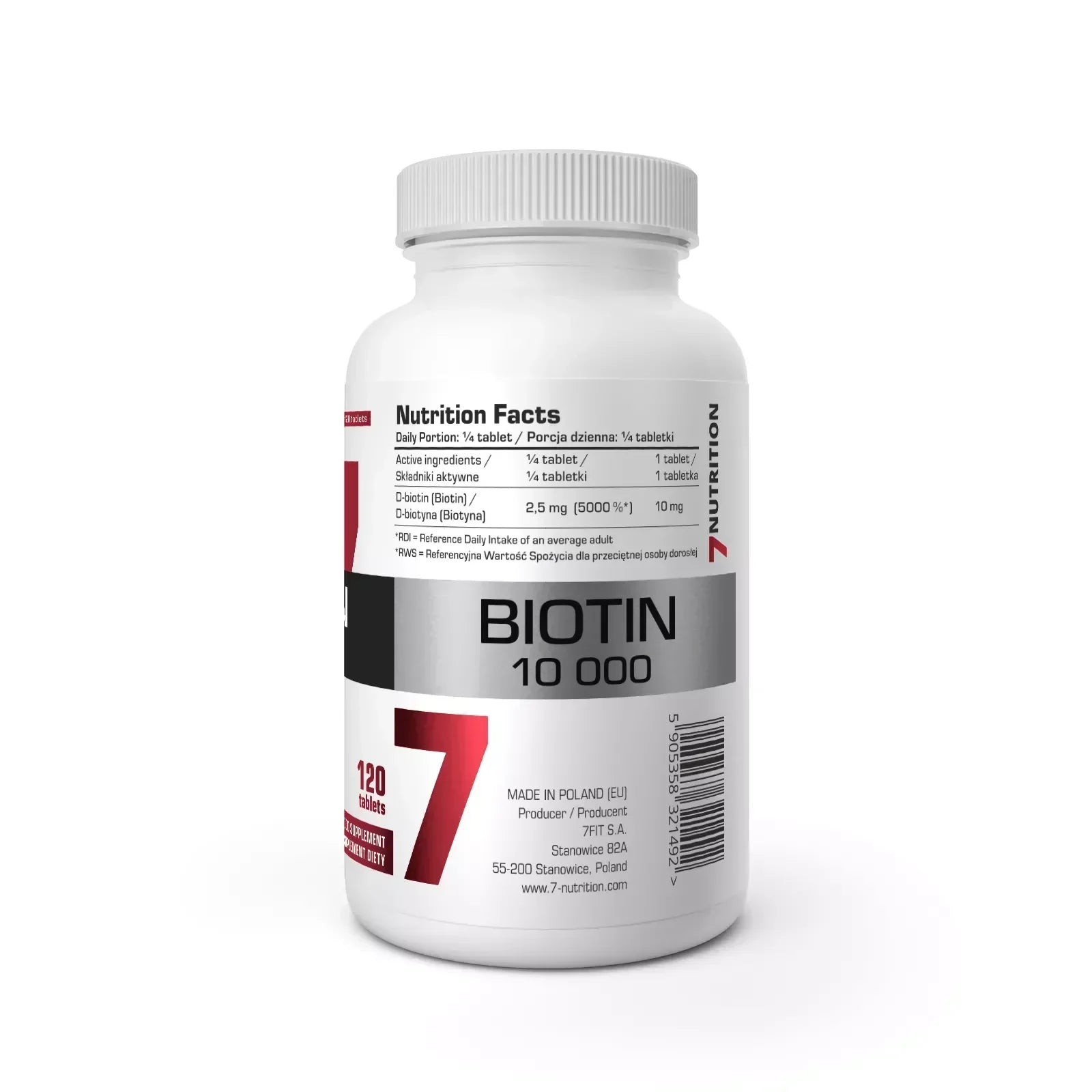 7Nutrition Biotin 10.000 120Tab - Supplement-Support.com