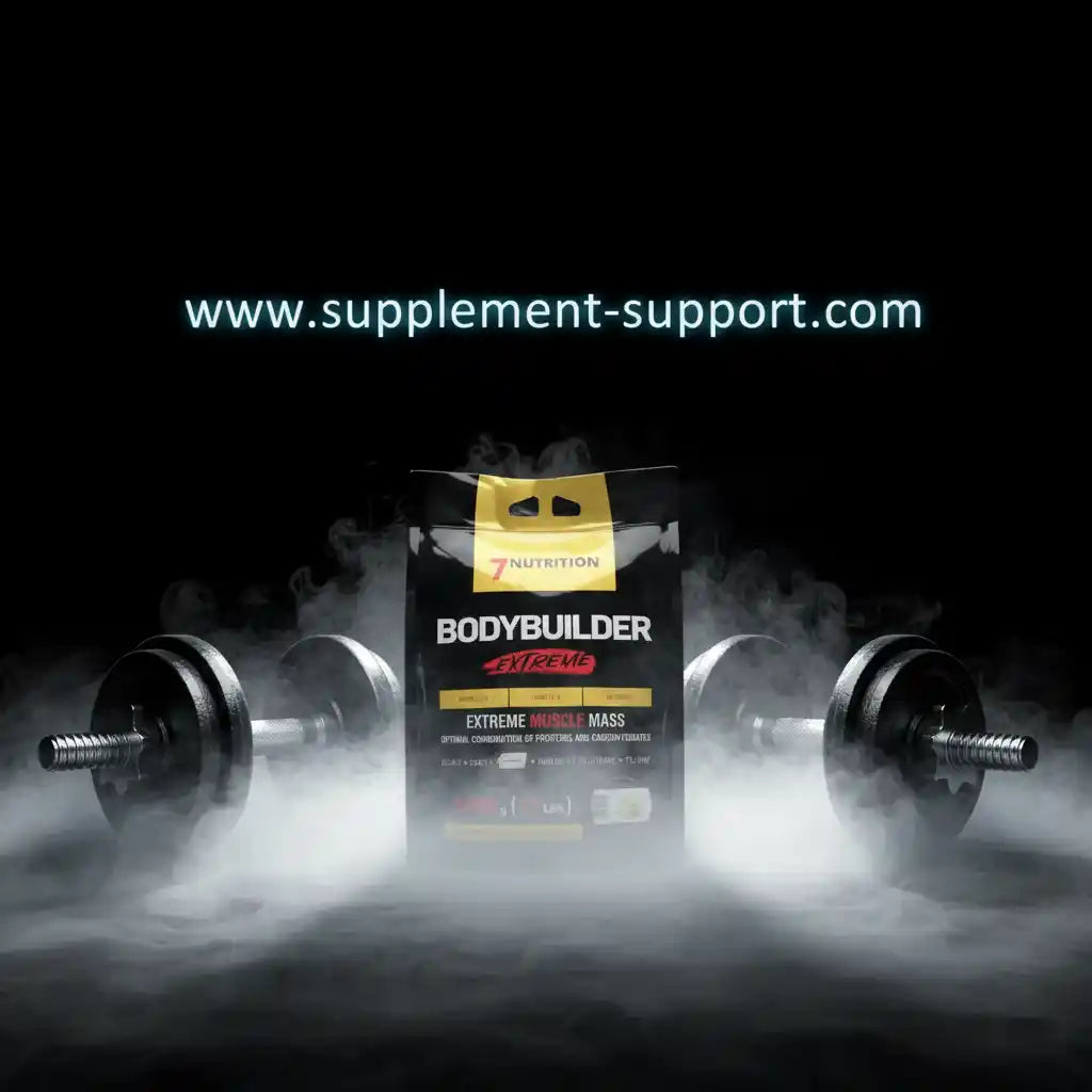 7Nutrition Bodybuilder Extreme für Muskelmasse mit Hanteln und Raucheffekt