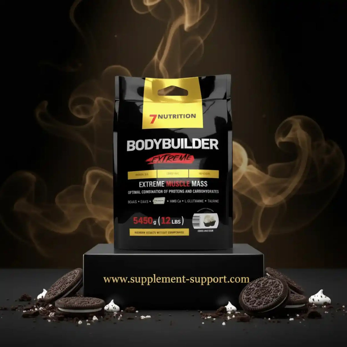 7 Nutrition Bodybuilder Extreme Muscle Mass Weight Gainer Beutel mit Schokokeksen