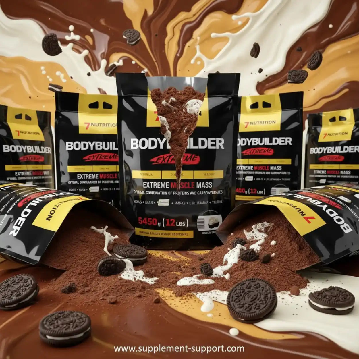 7 Nutrition Bodybuilder Extreme Muscle Mass Weight Gainer mit Schoko-Keks Geschmack