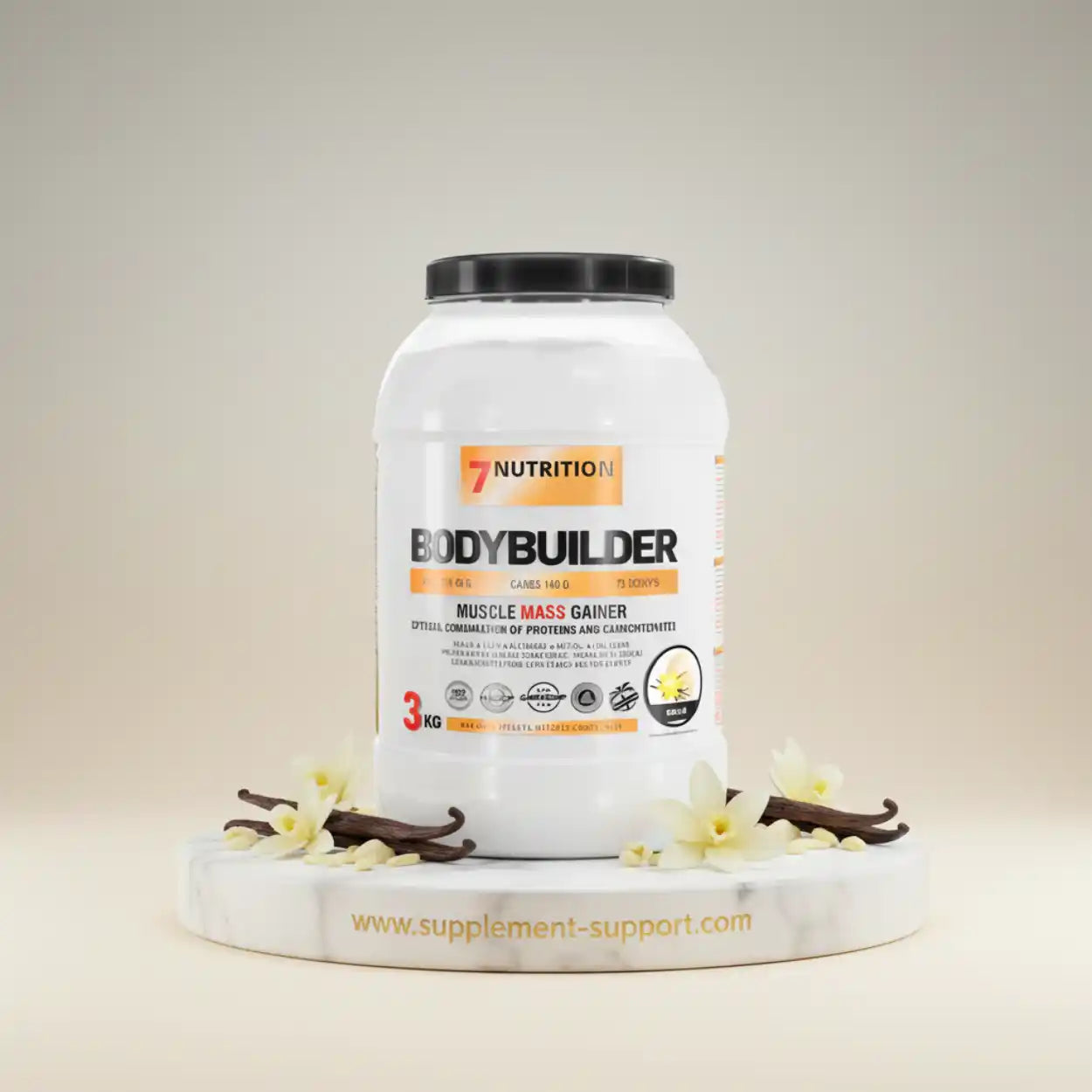 7 Nutrition Bodybuilder Muscle Mass Gainer Protein Pulver mit Vanille-Extrakten
