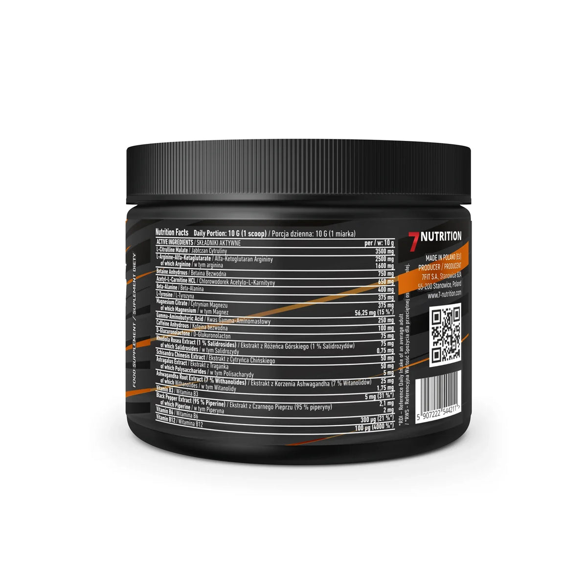 7Nutrition Sportnahrung mit Inhaltsstoffen und Nährwertangaben für Fitness und Training