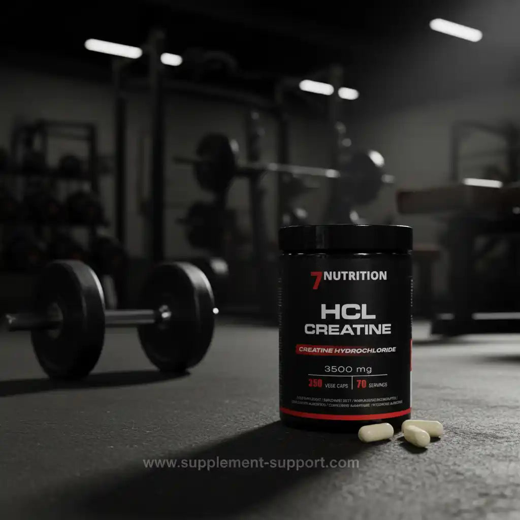 HCL Creatine 3500 mg Kapseln von 7Nutrition im Fitnessstudio, ideal für Sportler und Fitness
