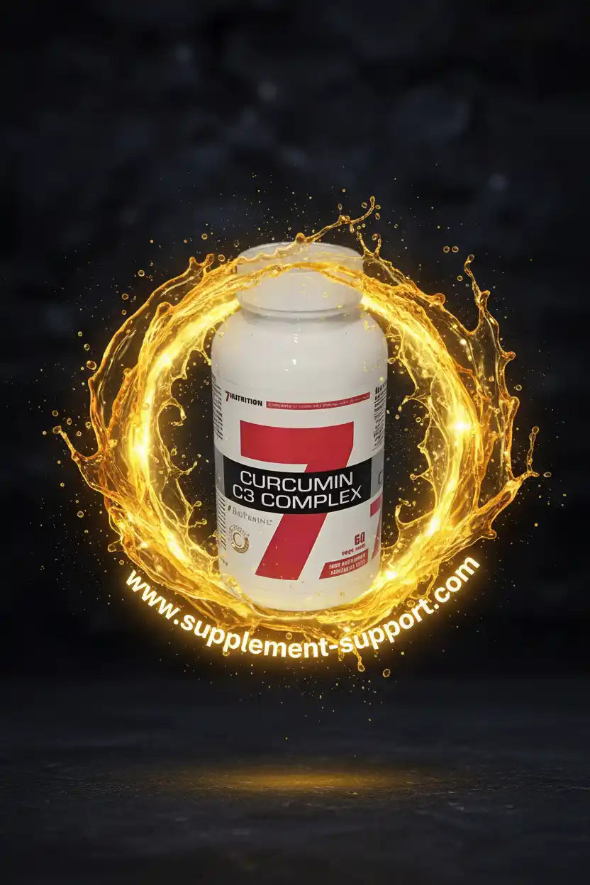 Curcumin C3 Complex Nahrungsergänzung mit goldenem Splash-Effekt für Sportler und Fitness