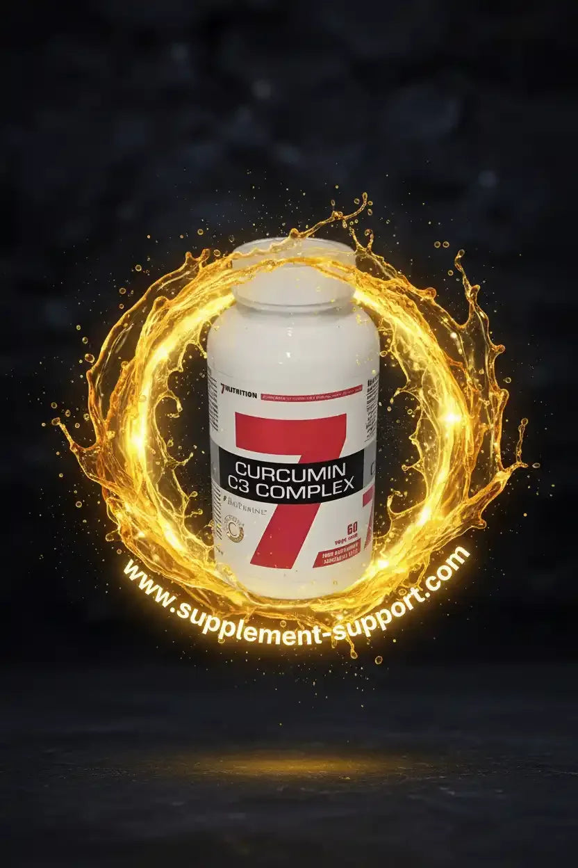 Curcumin C3 Complex Nahrungsergänzung mit goldenem Splash-Effekt für Sportler und Fitness