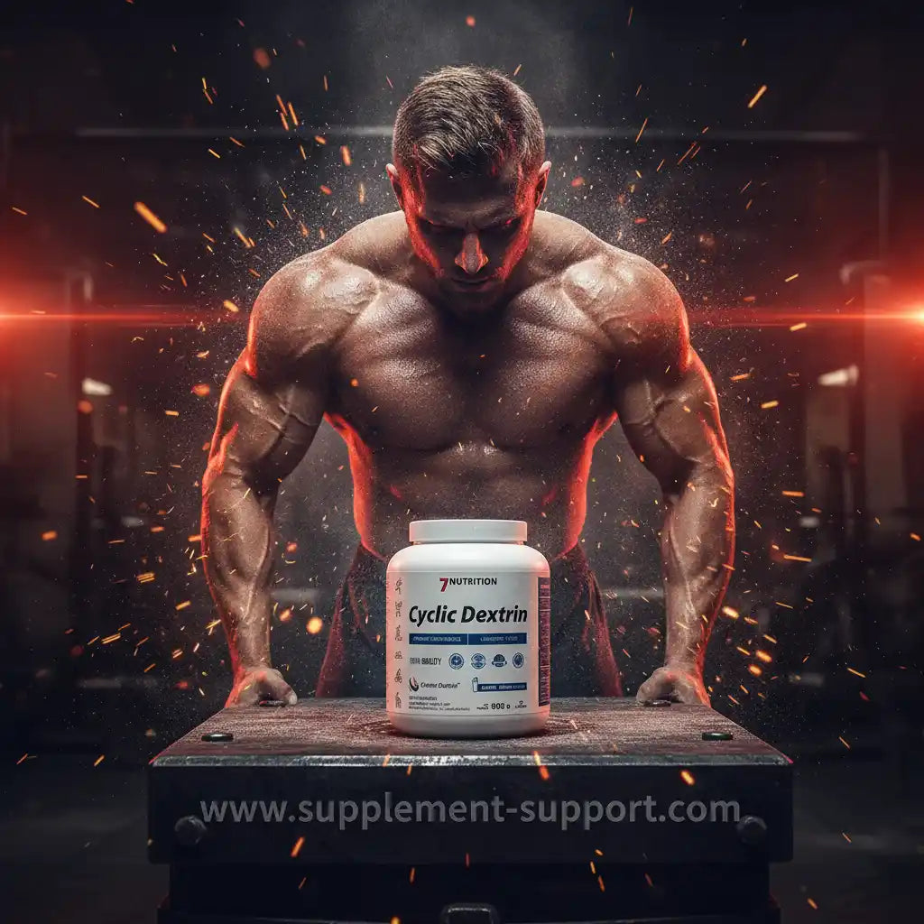 Muskulöser Athlet mit Cyclic Dextrin für Fitness und Sportnahrung